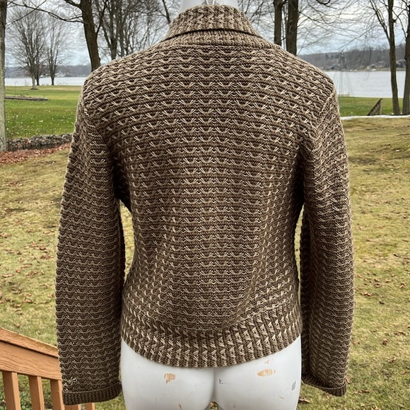 Tribal cropped shawl neck sweater L - Picture 4 of 10